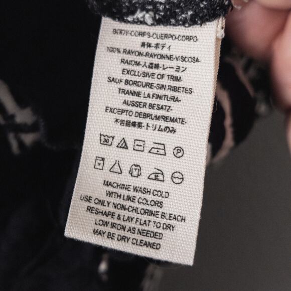 Free People Printed Tank Top Black White Size Small Boho Chic - Picture 7 of 8